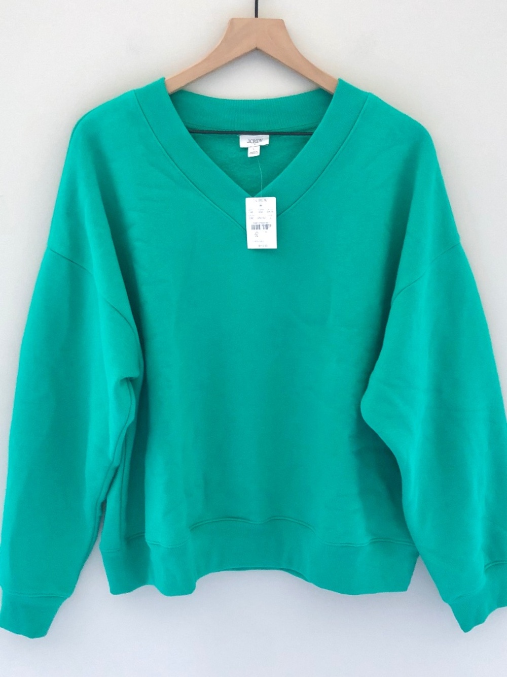 NWT J.Crew Fleece V-neck Sweatshirt